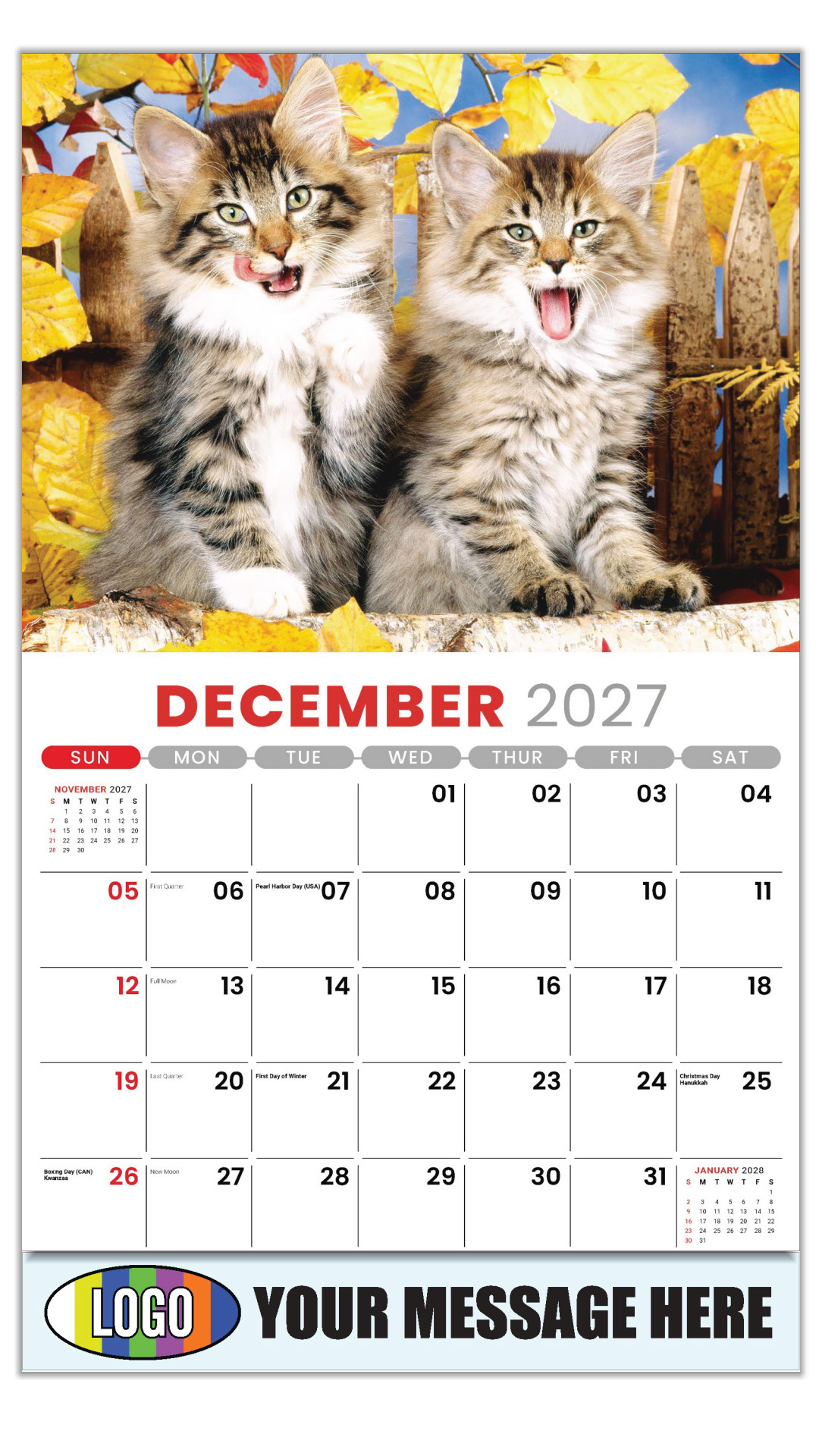 2027 Kittens Business Promotional Calendar