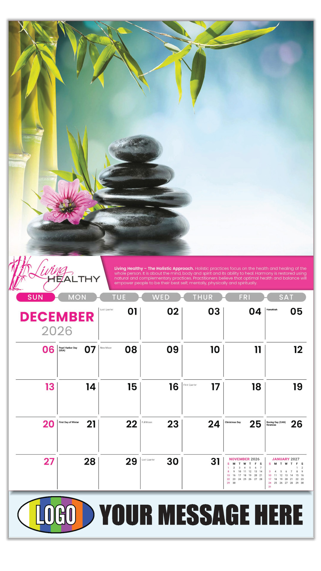 2027 Living Healthy Business Promotional Calendar