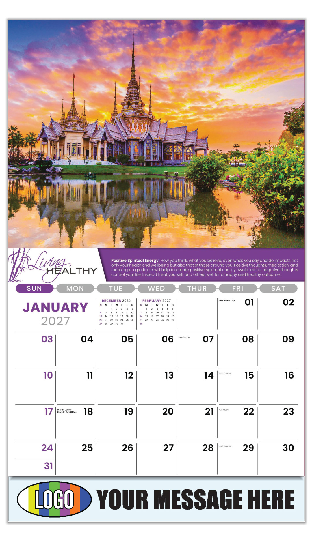 2027 Living Healthy Business Promotional Calendar