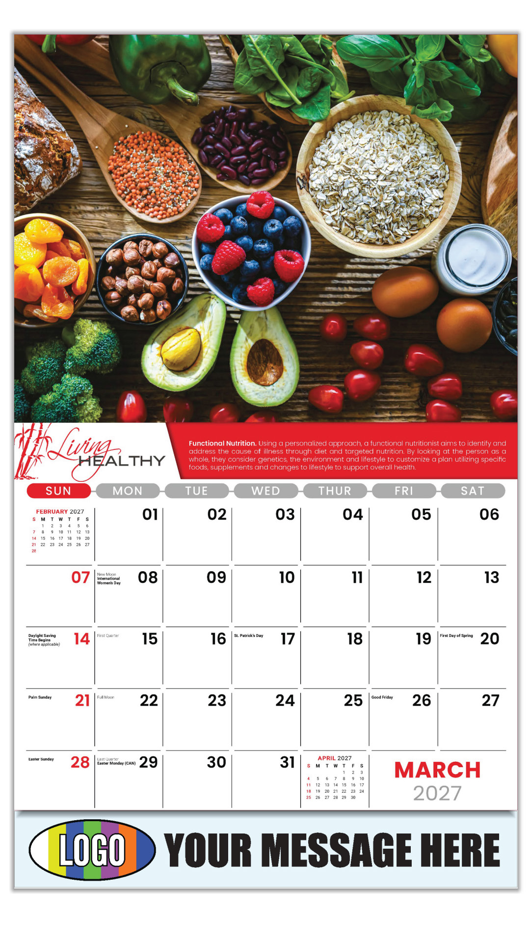 2027 Living Healthy Business Promotional Calendar