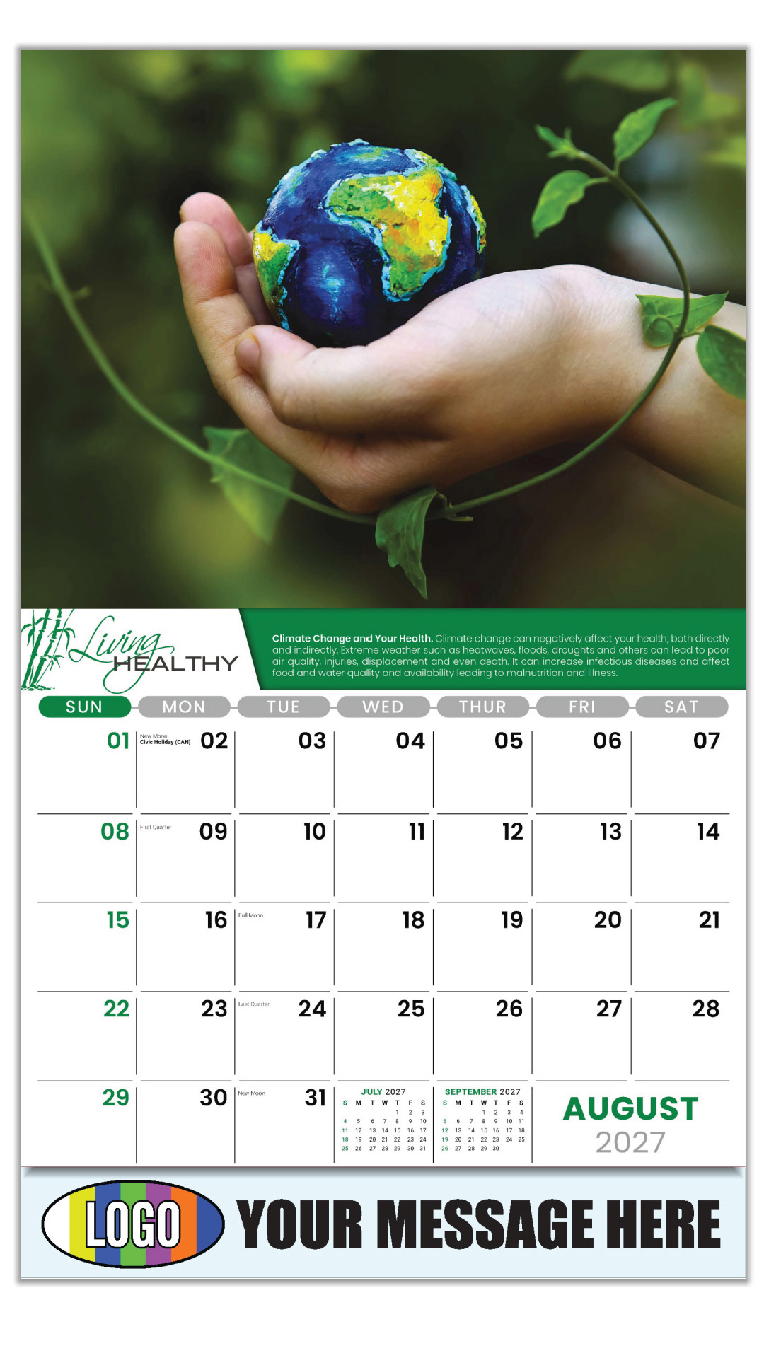 2027 Living Healthy Business Promotional Calendar