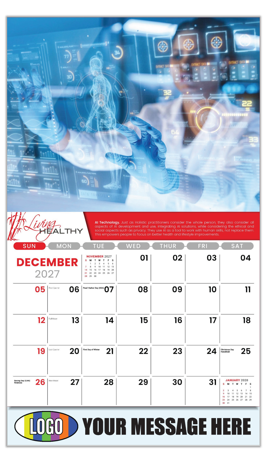 2027 Living Healthy Business Promotional Calendar