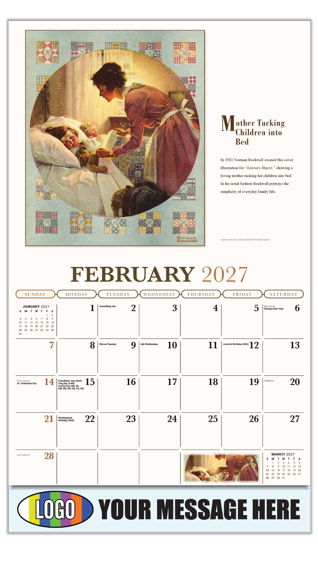 2027 Norman Rockwell Business Promotional Calendar - Memorable Images