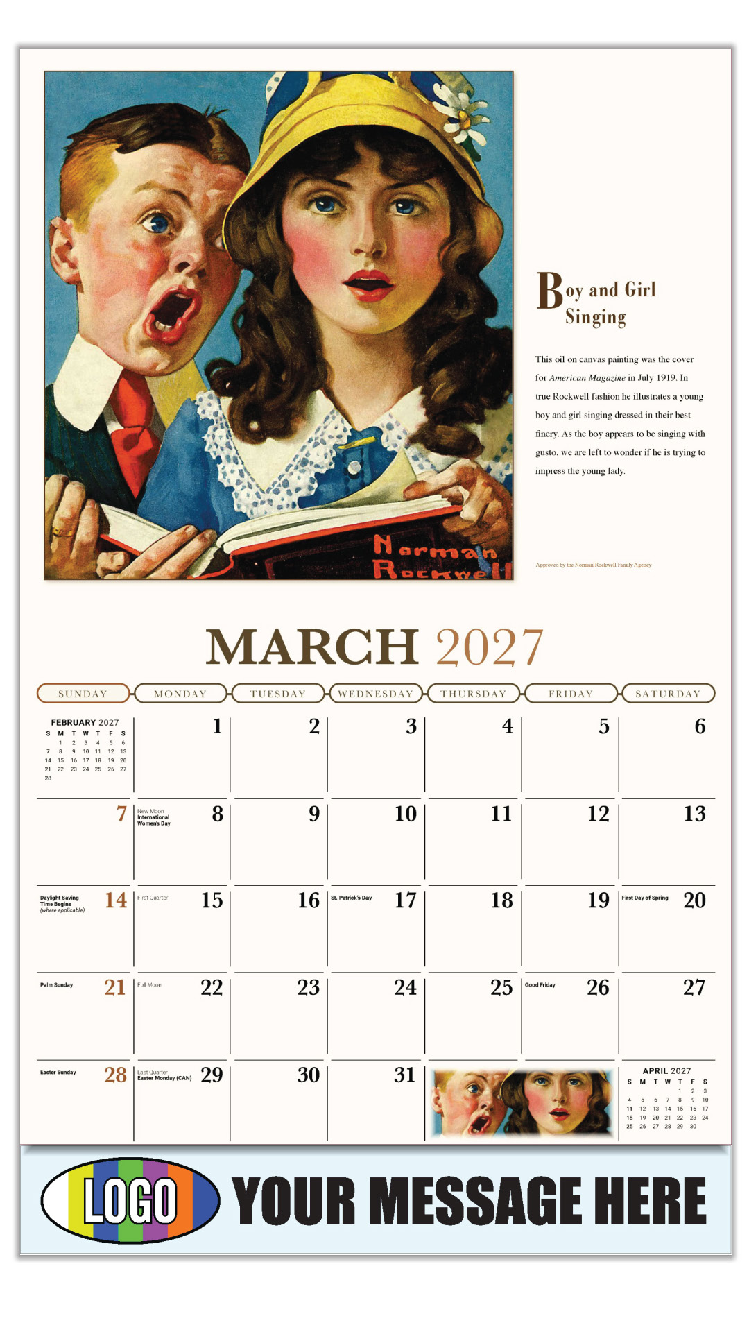 2027 Norman Rockwell Business Promotional Calendar - Memorable Images