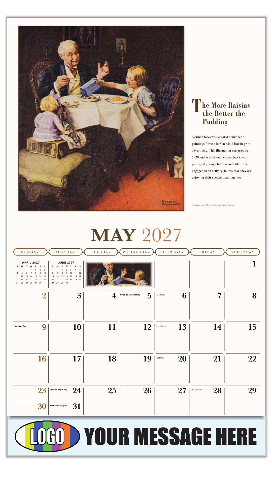 2027 Norman Rockwell Business Promotional Calendar - Memorable Images