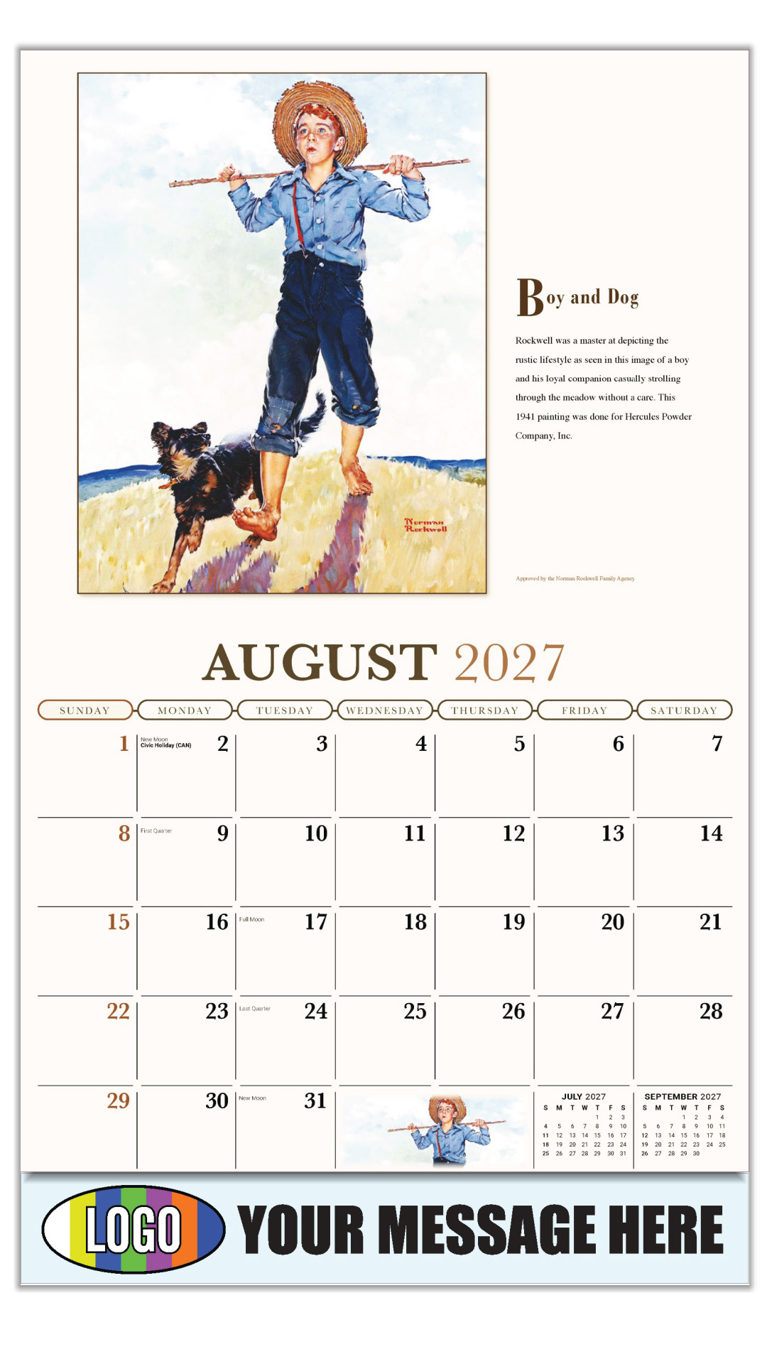 2027 Norman Rockwell Business Promotional Calendar - Memorable Images