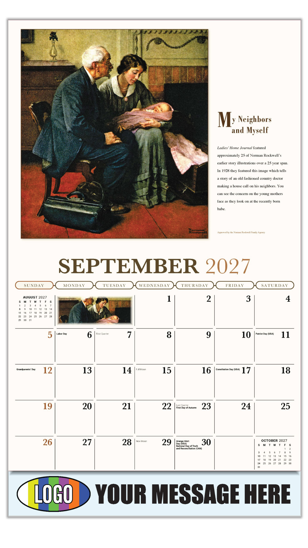 2027 Norman Rockwell Business Promotional Calendar - Memorable Images