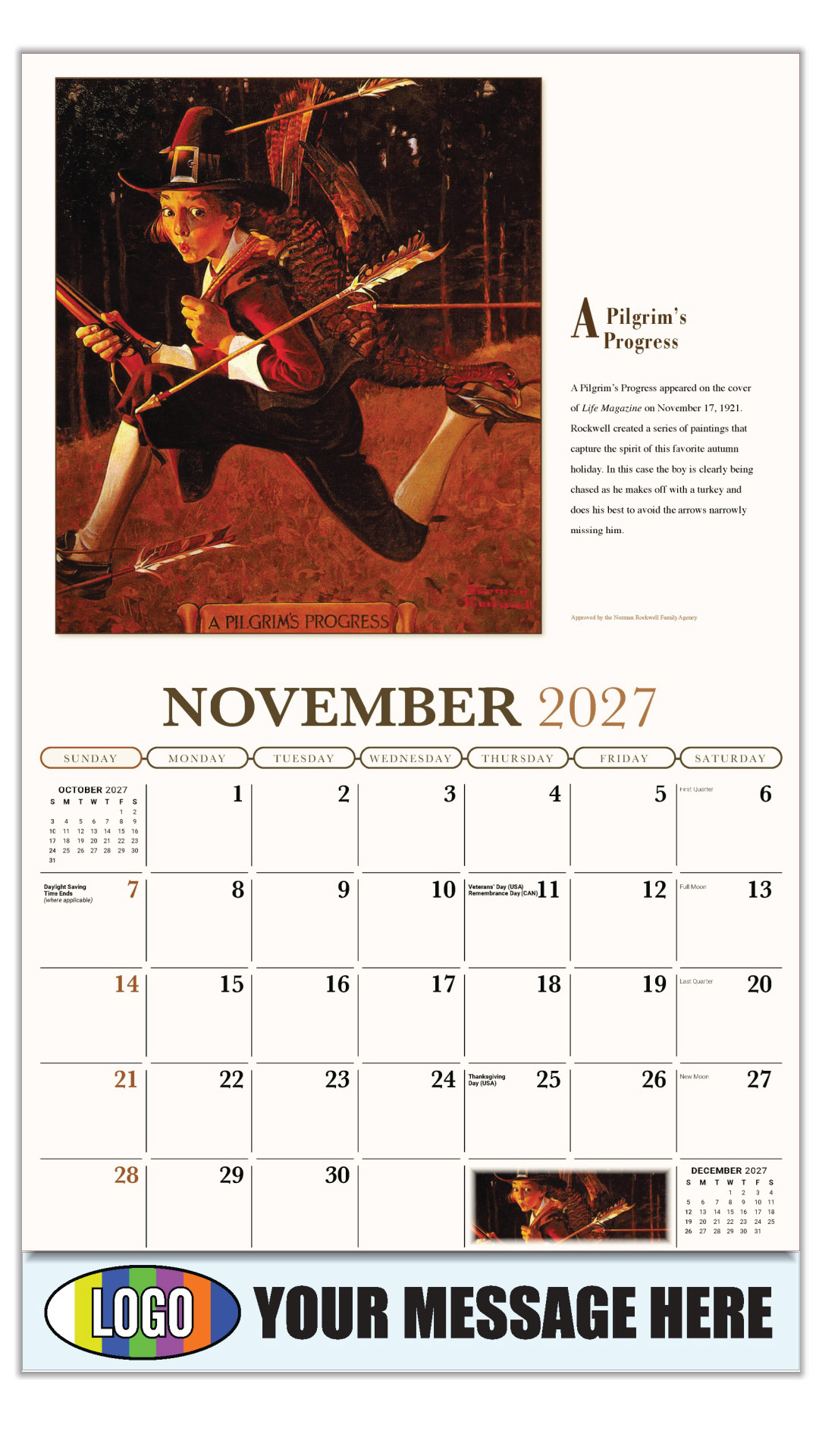 2027 Norman Rockwell Business Promotional Calendar - Memorable Images