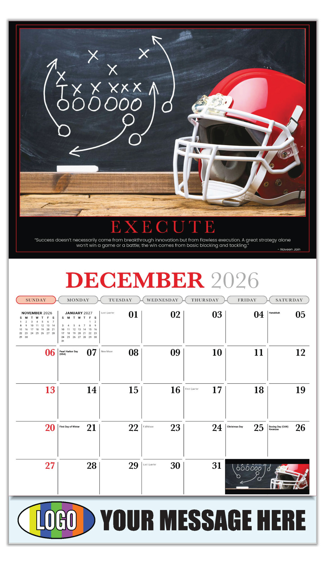 2027 Motivational Poster Business Promotional Calendar