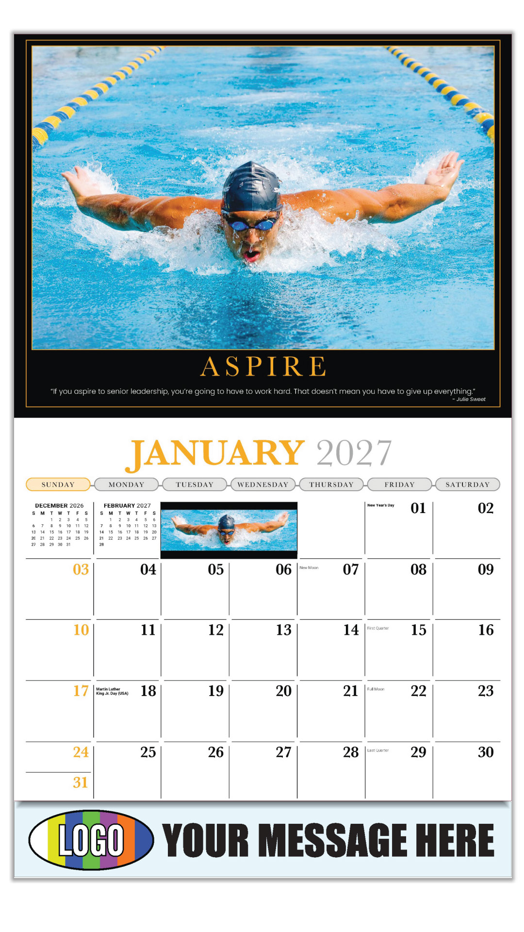 2027 Motivational Poster Business Promotional Calendar