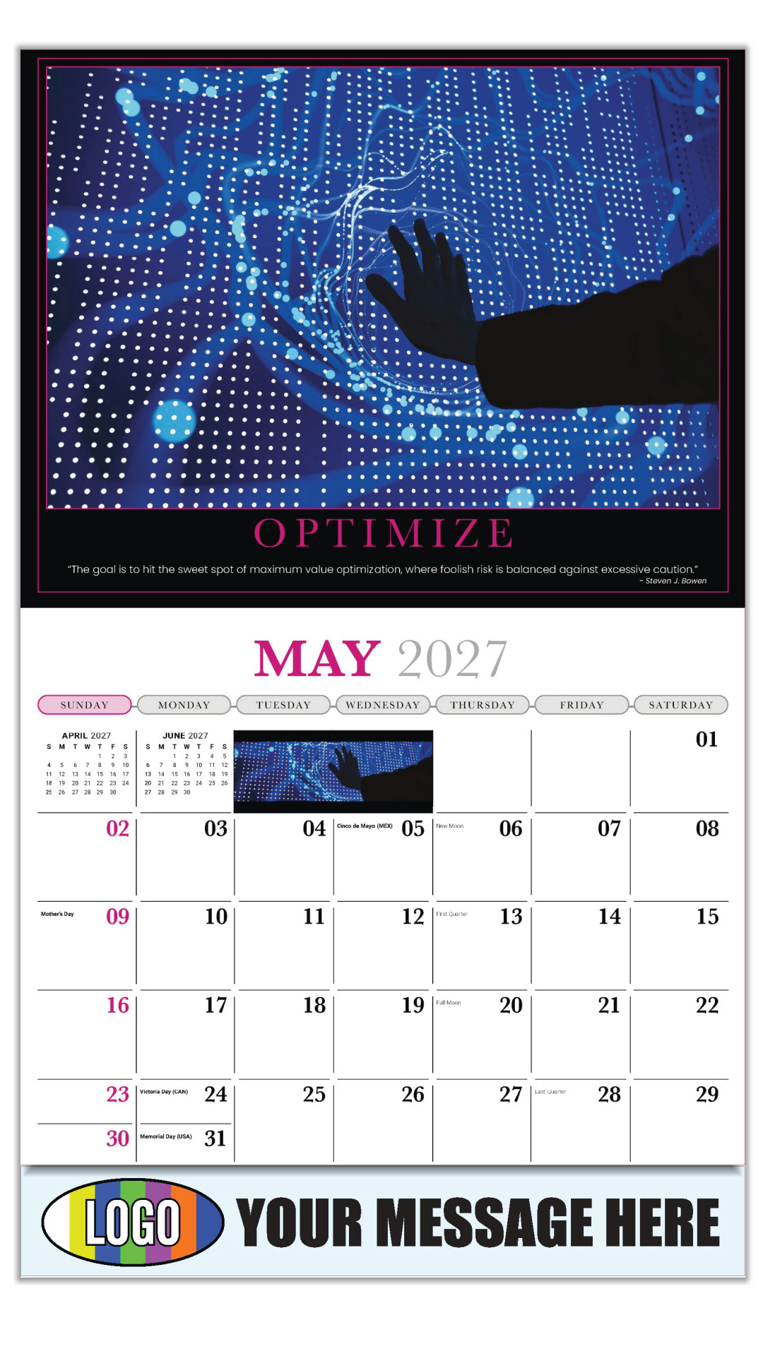 2027 Motivational Poster Business Promotional Calendar