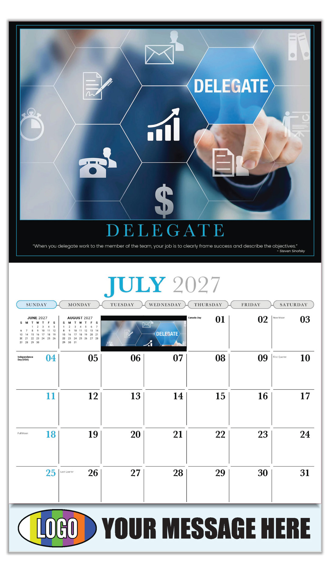 2027 Motivational Poster Business Promotional Calendar