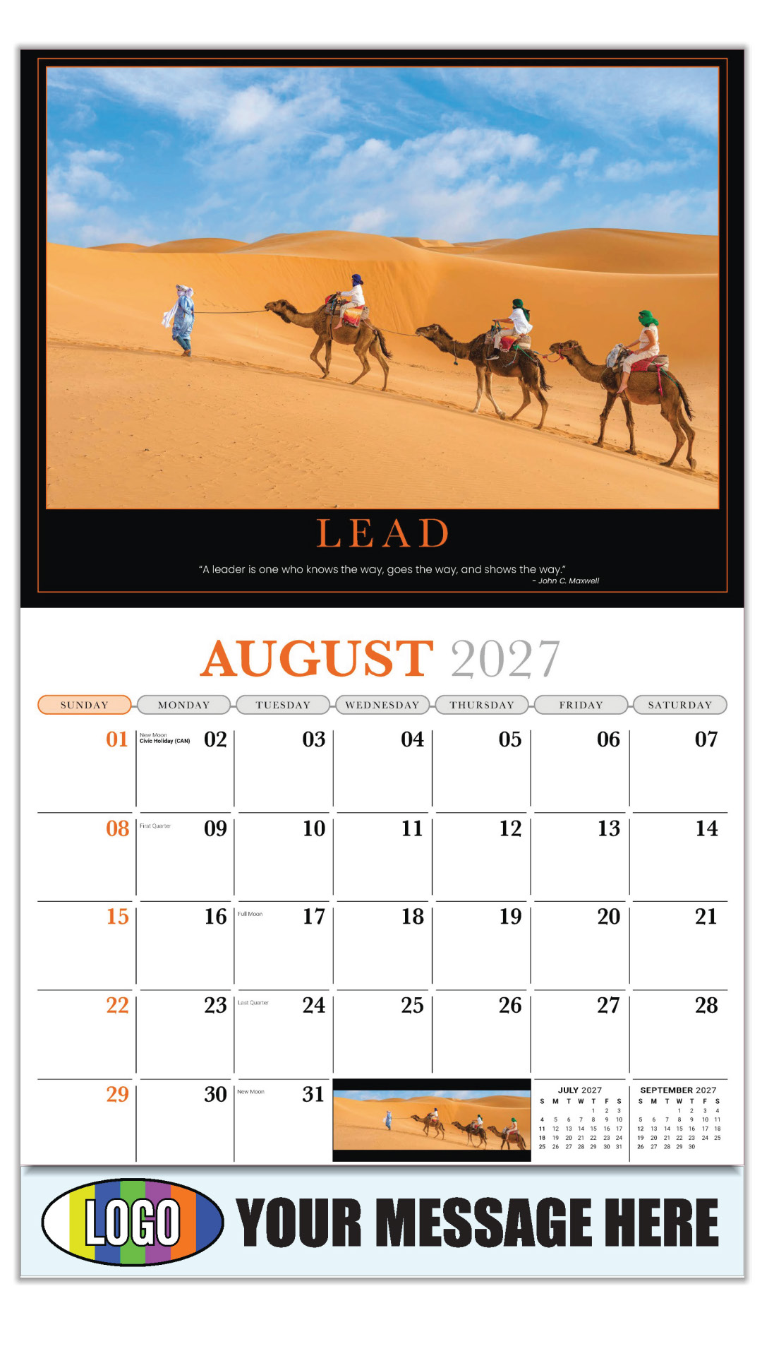 2027 Motivational Poster Business Promotional Calendar