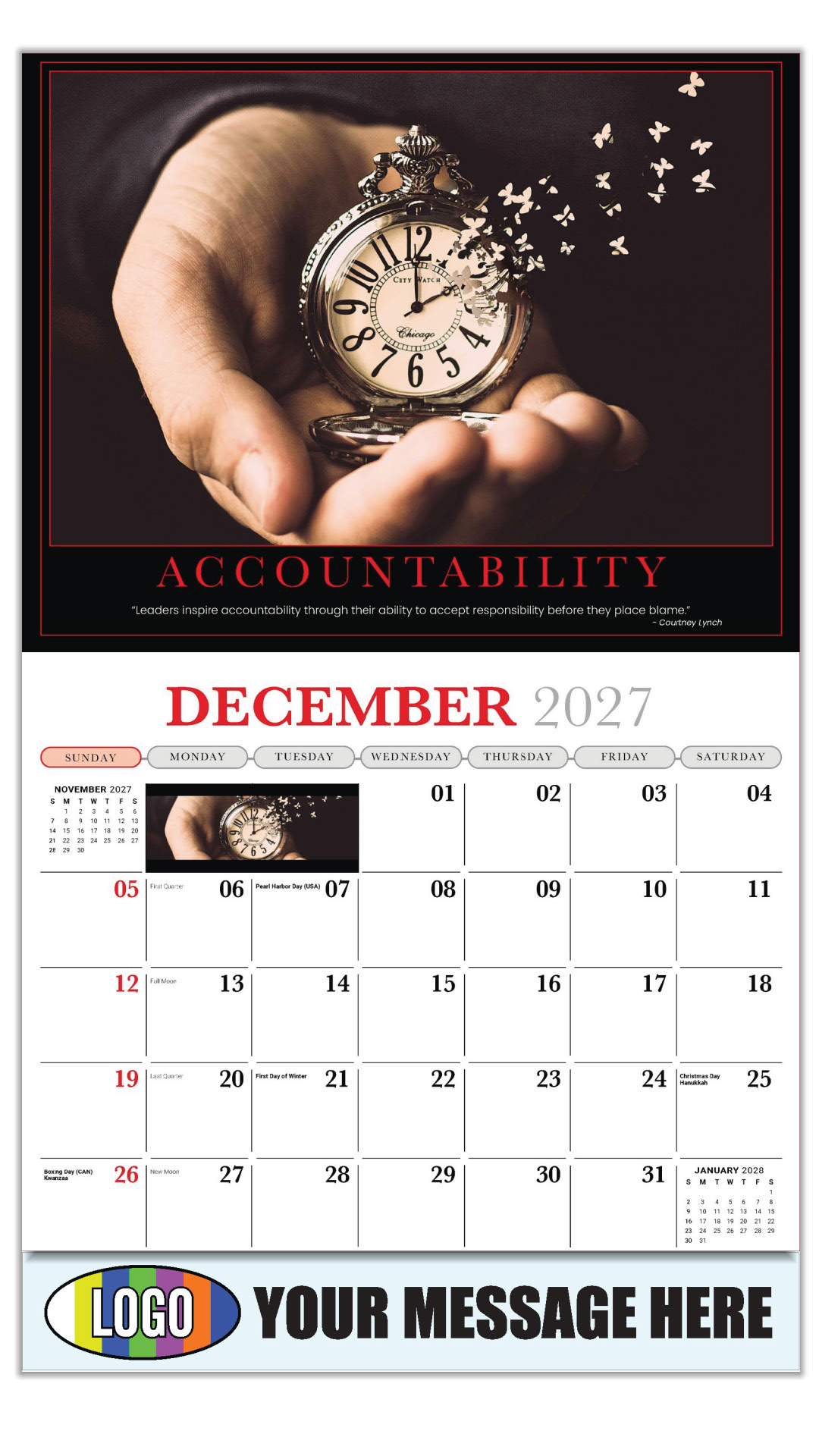 2027 Motivational Poster Business Promotional Calendar