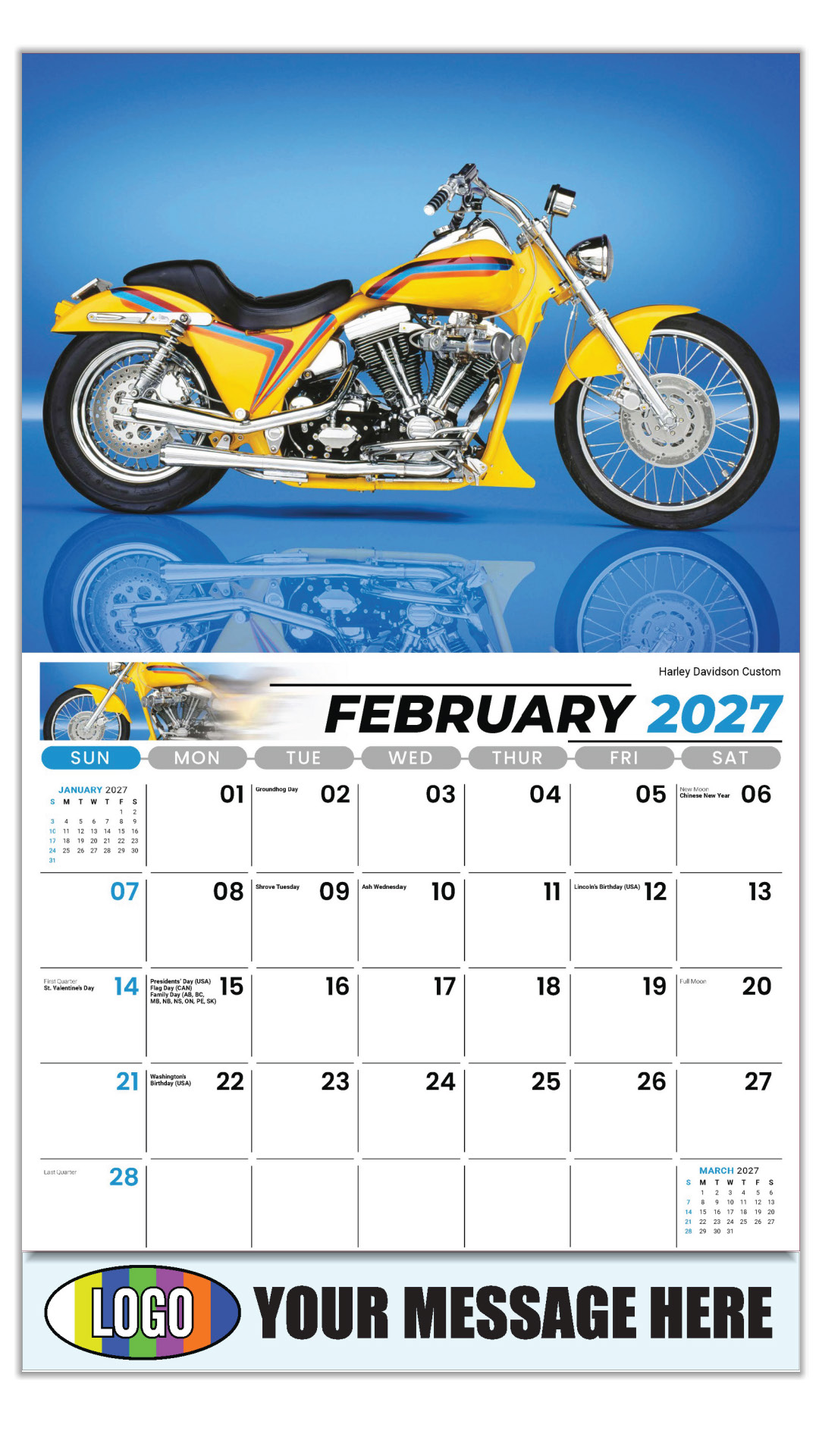 2027 Motorcycle Mania Business Promotional Calendar