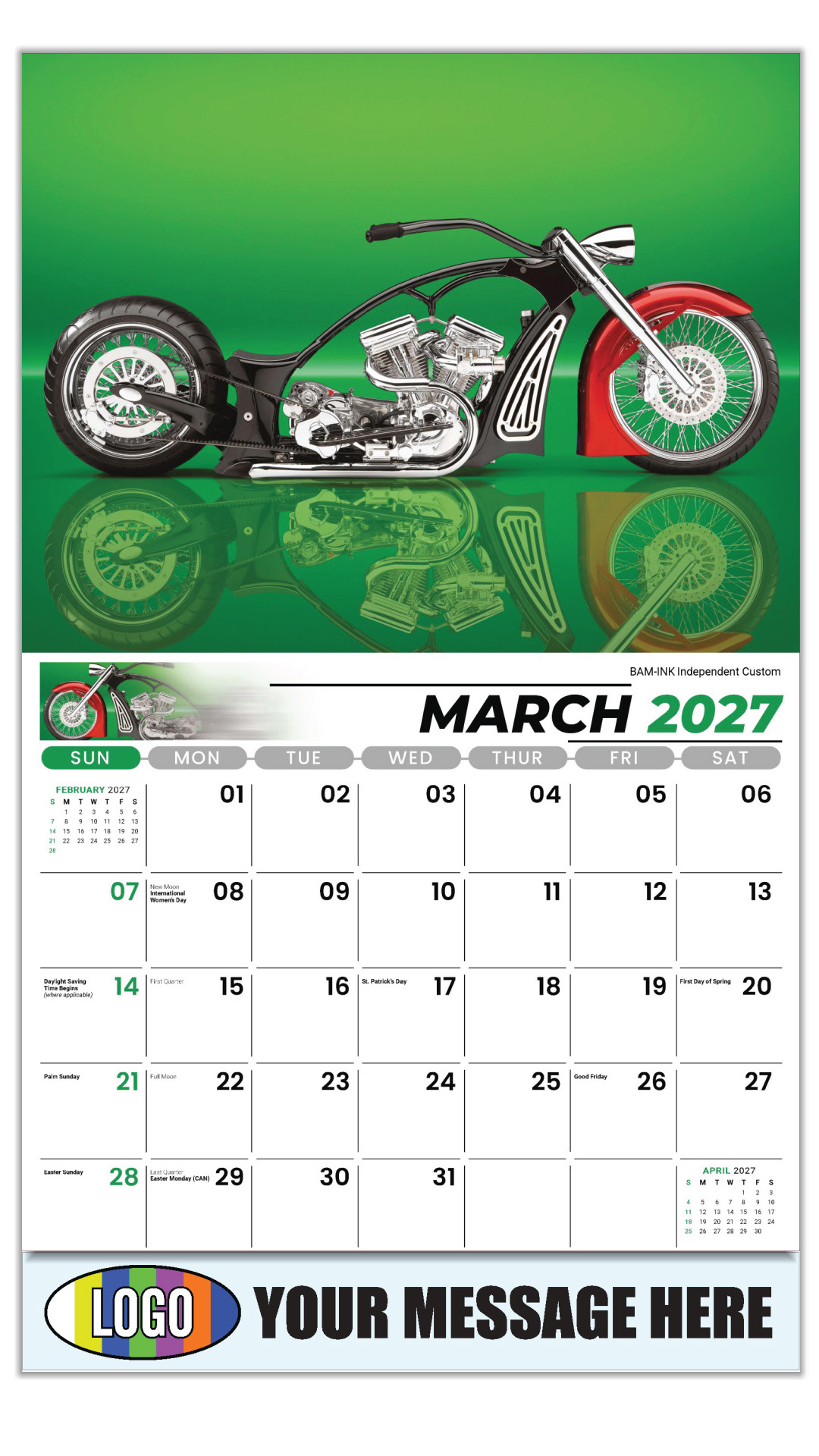 2027 Motorcycle Mania Business Promotional Calendar