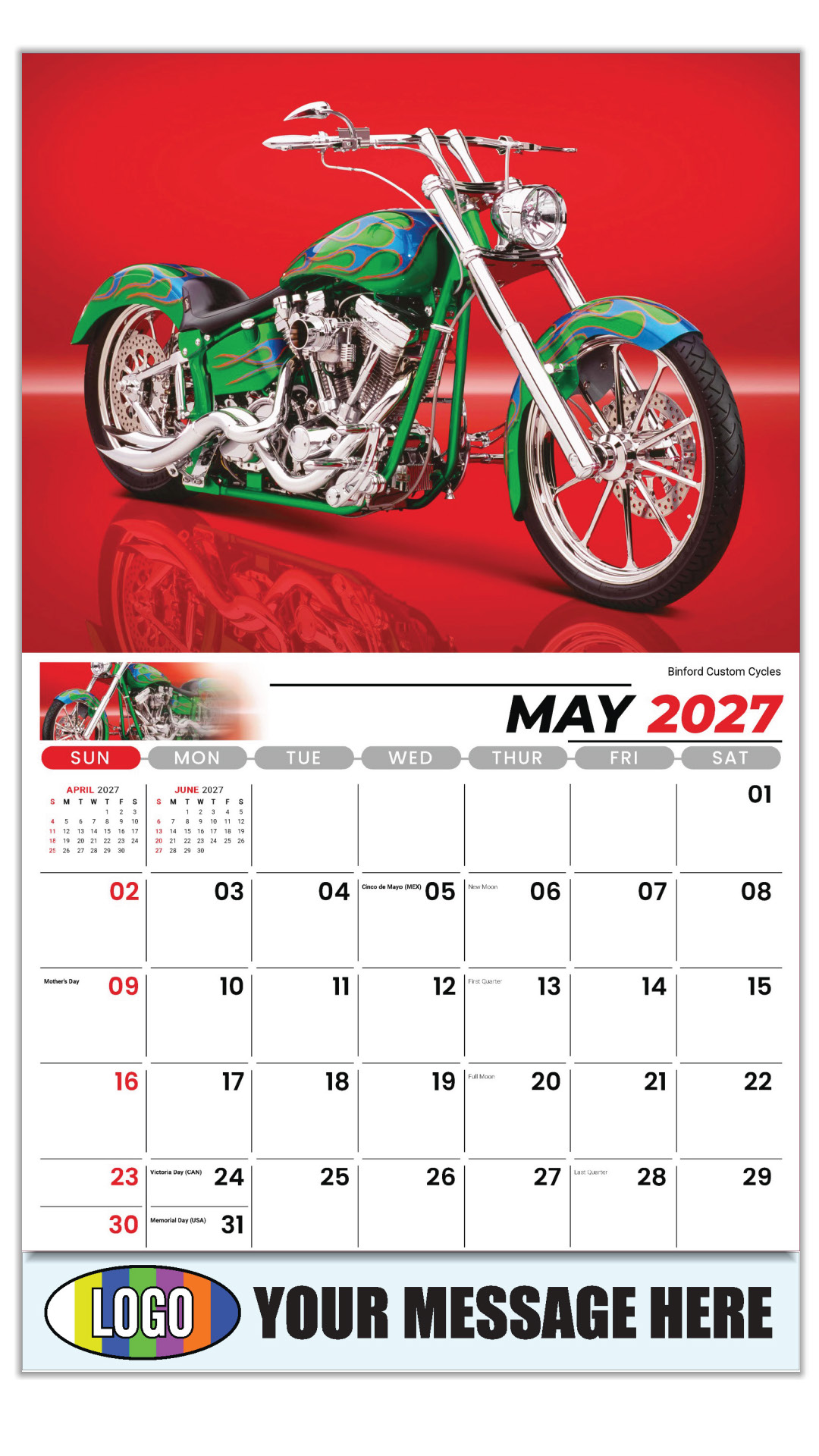 2027 Motorcycle Mania Business Promotional Calendar