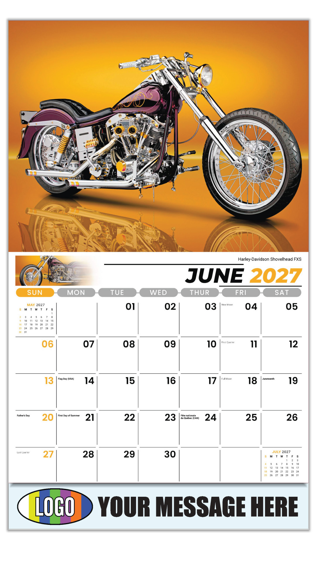 2027 Motorcycle Mania Business Promotional Calendar