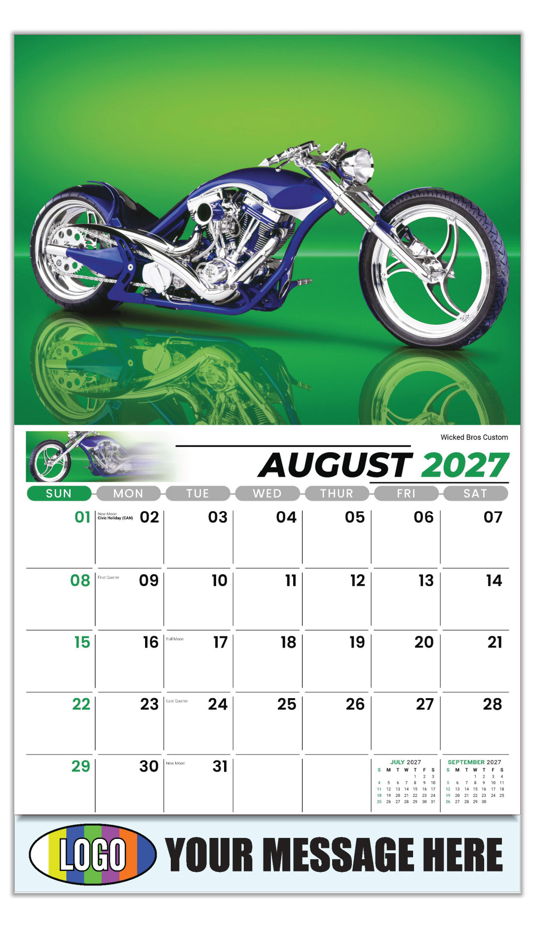 2027 Motorcycle Mania Business Promotional Calendar