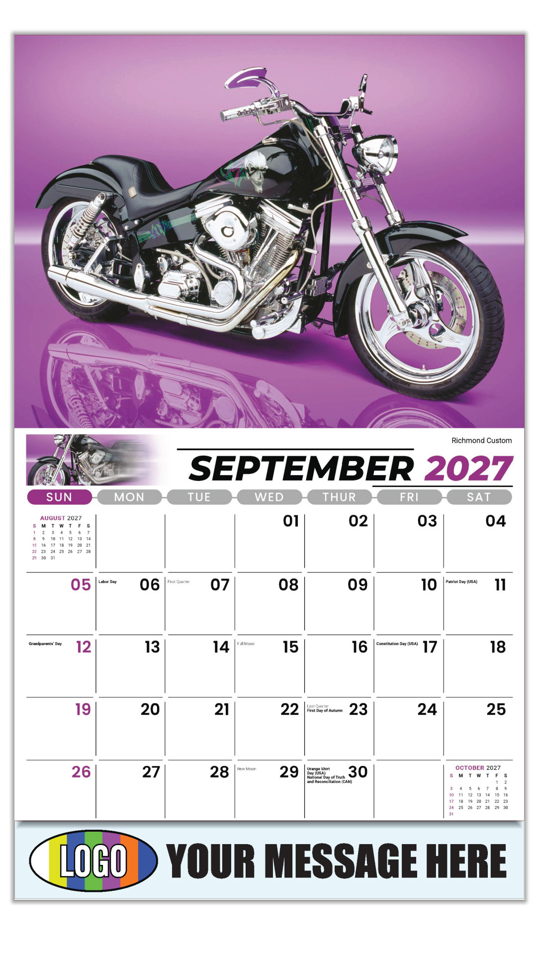 2027 Motorcycle Mania Business Promotional Calendar