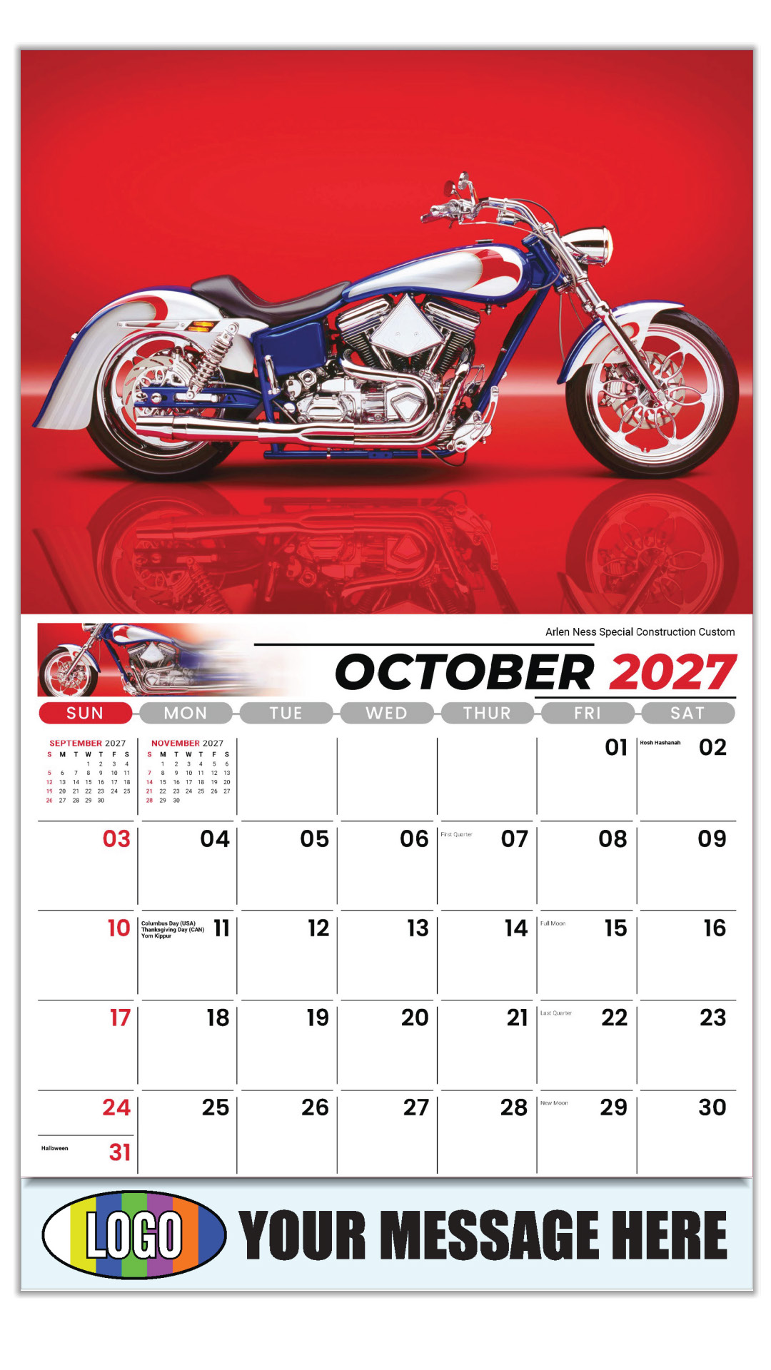 2027 Motorcycle Mania Business Promotional Calendar