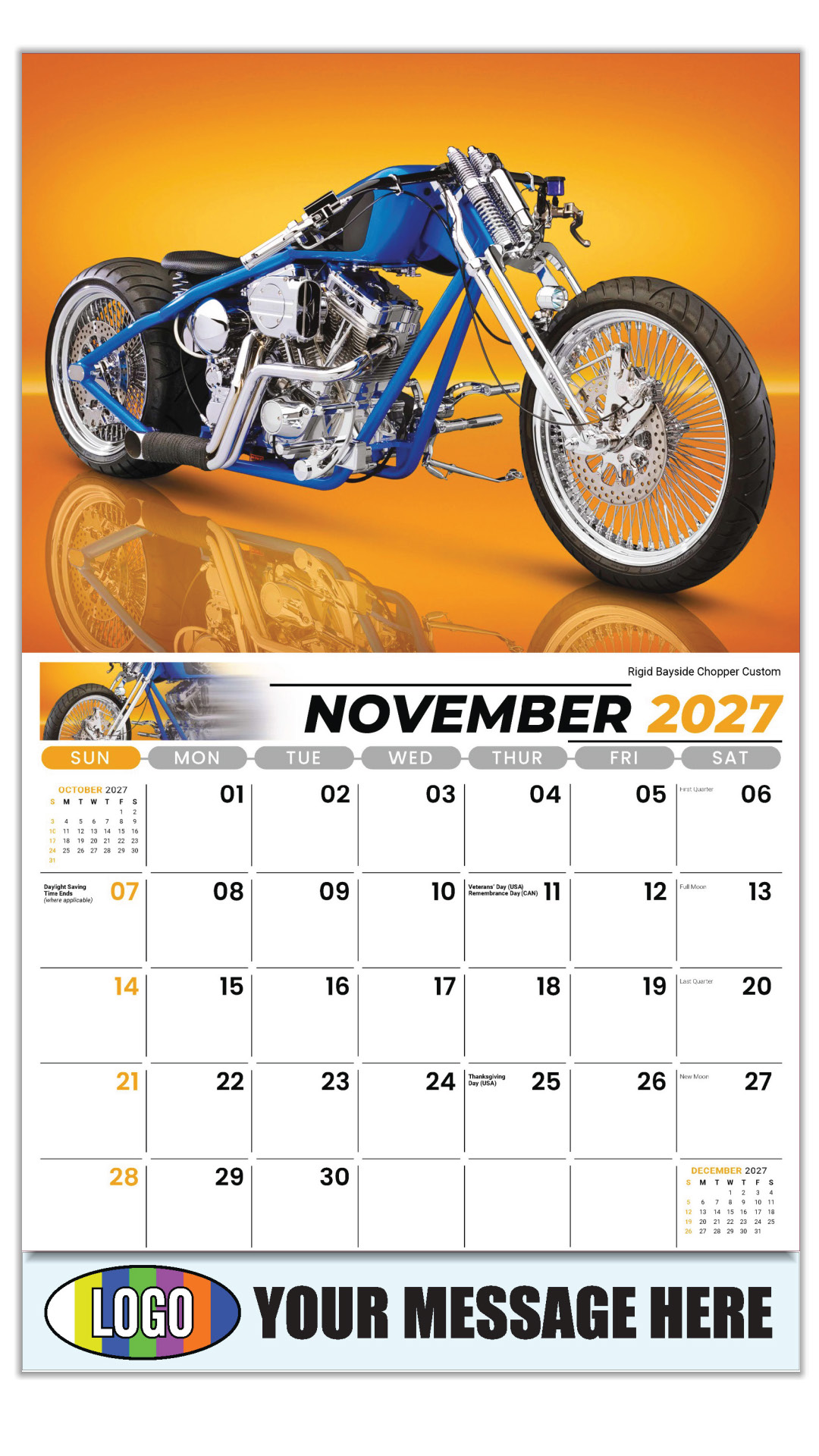 2027 Motorcycle Mania Business Promotional Calendar