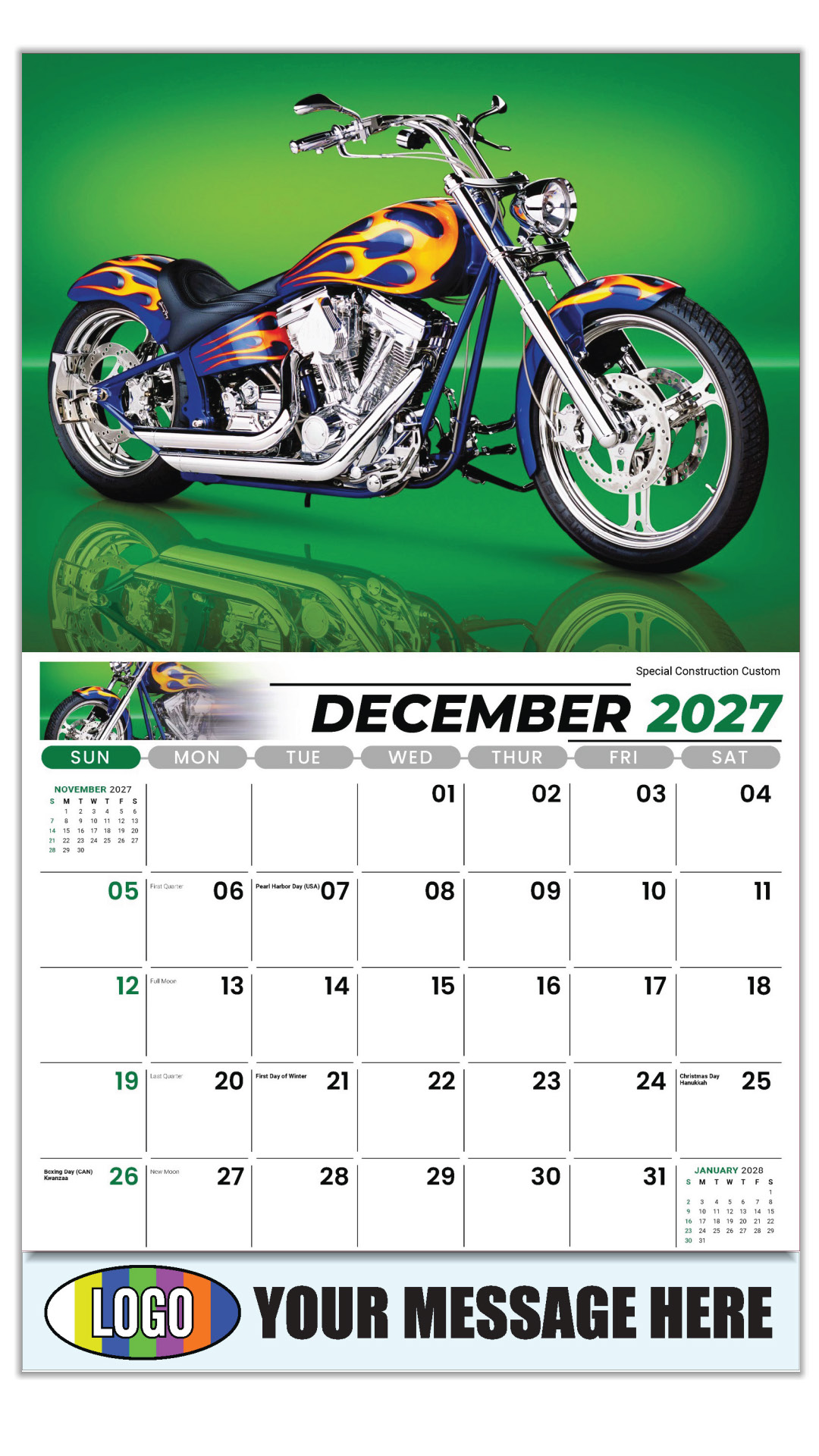 2027 Motorcycle Mania Business Promotional Calendar