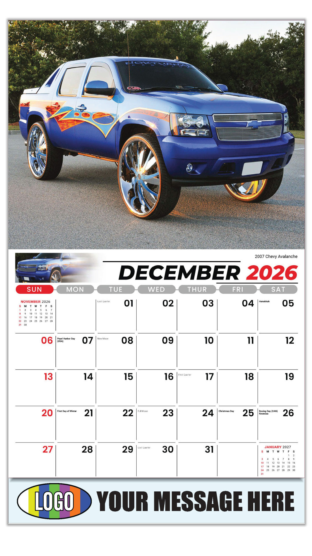 2027 Pumped-Up Pickups Business Promotional Calendar