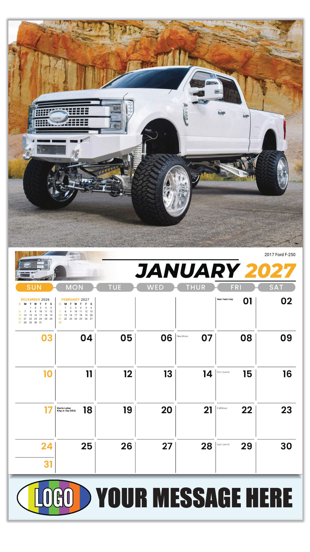 2027 Pumped-Up Pickups Business Promotional Calendar