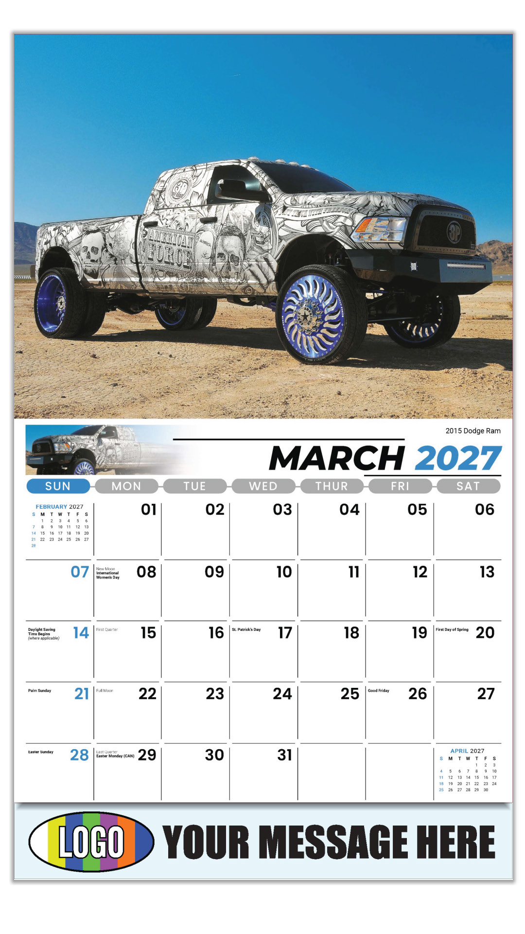 2027 Pumped-Up Pickups Business Promotional Calendar