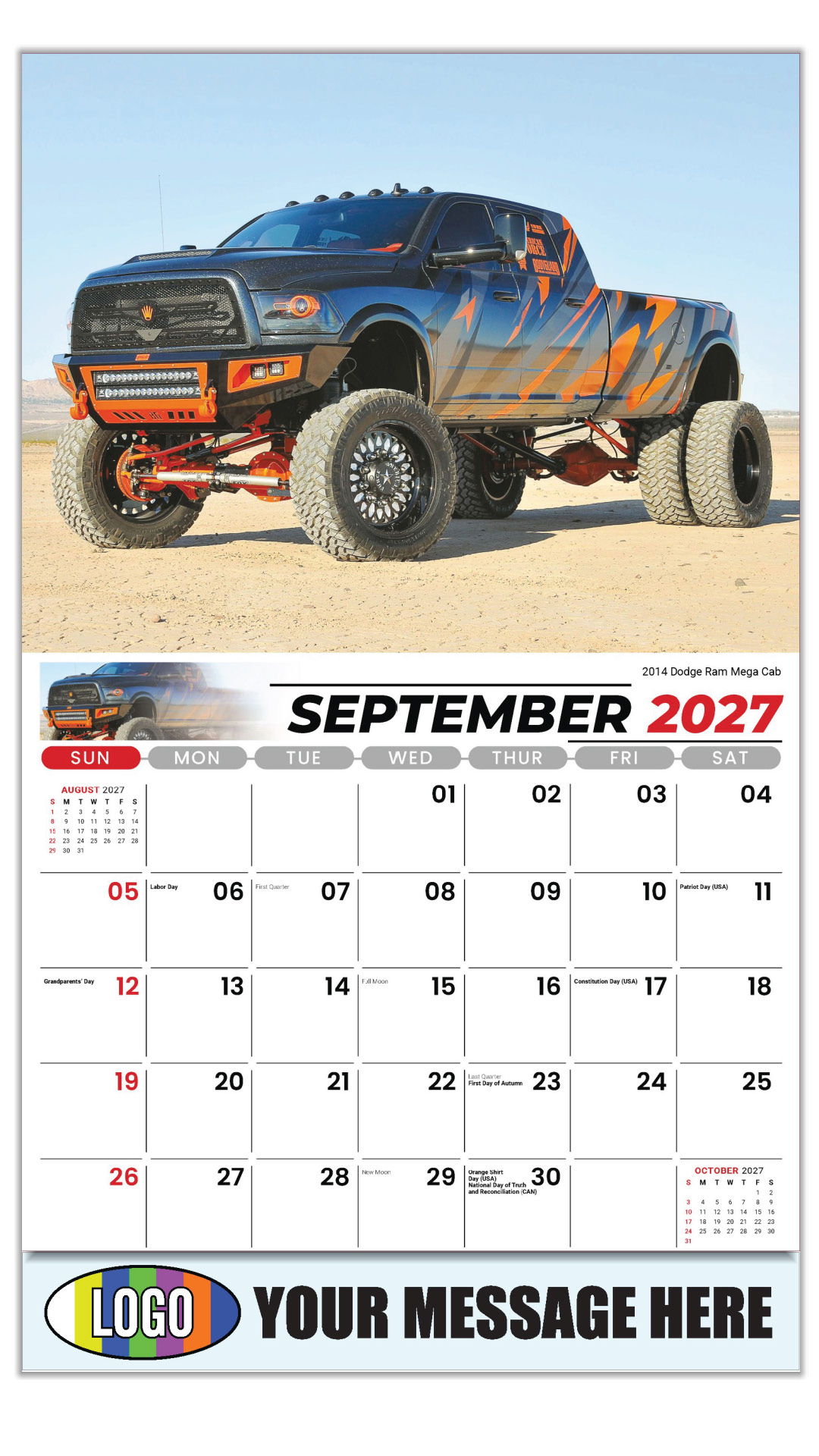 2027 Pumped-Up Pickups Business Promotional Calendar