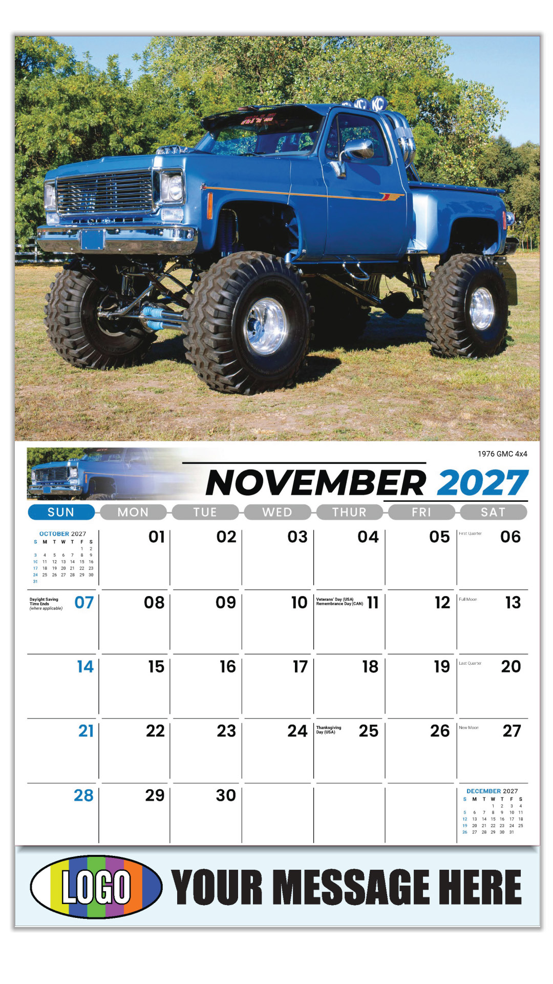 2027 Pumped-Up Pickups Business Promotional Calendar