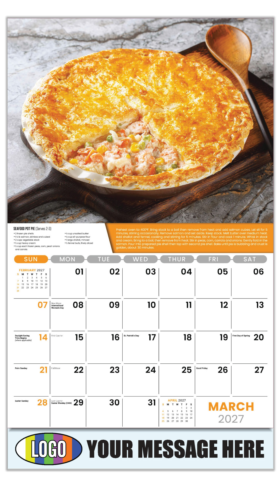 2027 Recipes Business Promotional Calendar