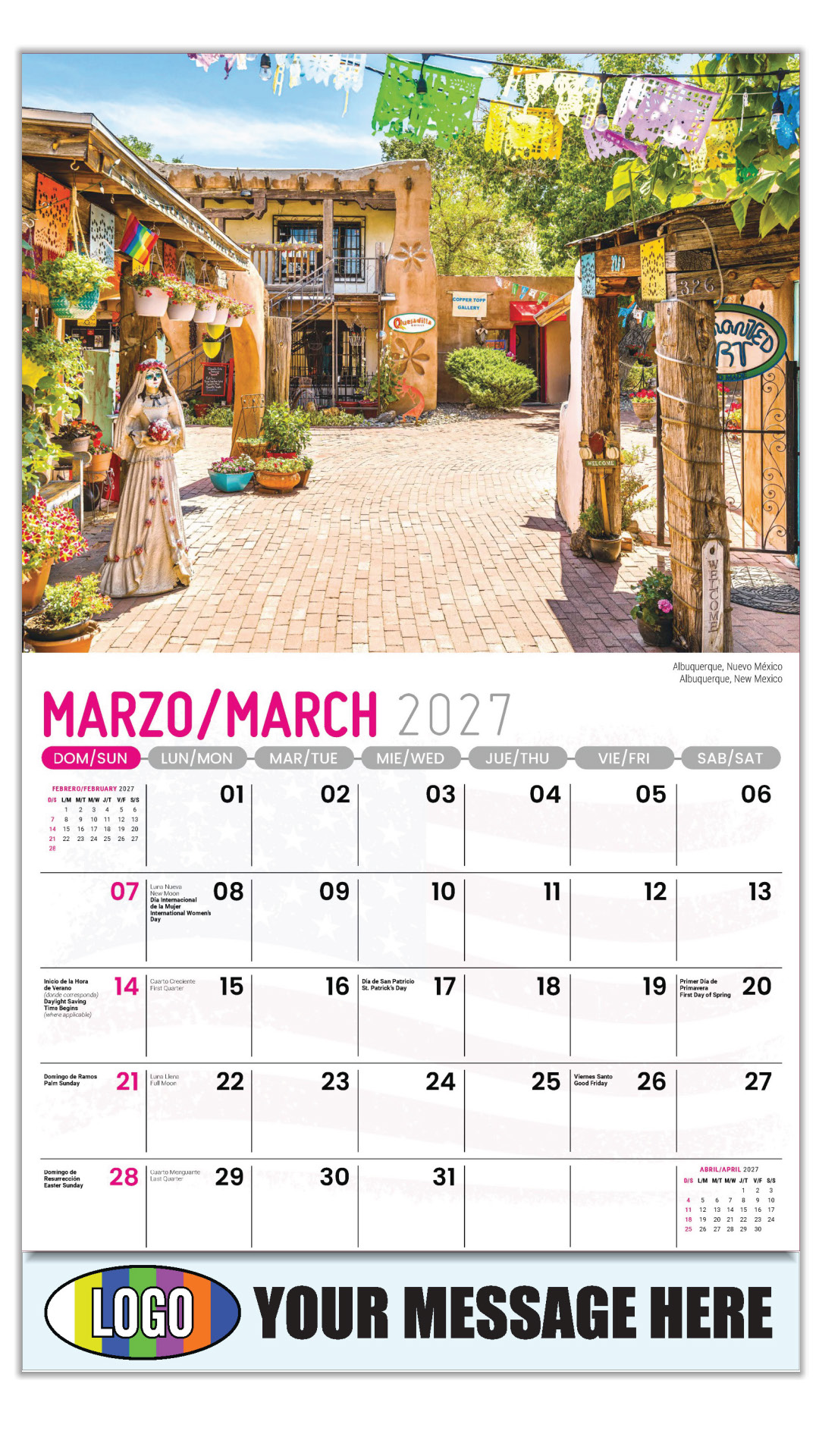 2027 Bilingual Business Promotional Calendar - Scenes of America