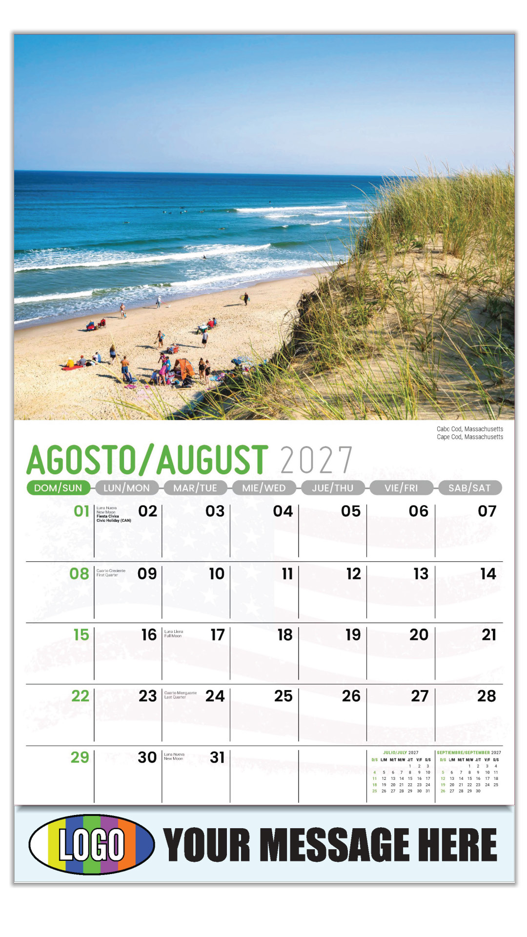 2027 Bilingual Business Promotional Calendar - Scenes of America