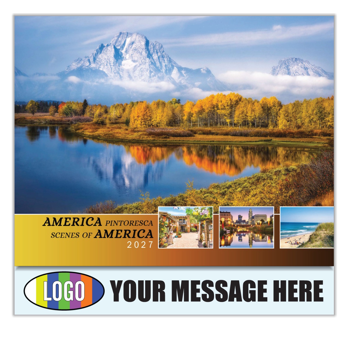 2027 Bilingual Business Promotional Calendar - Scenes of America