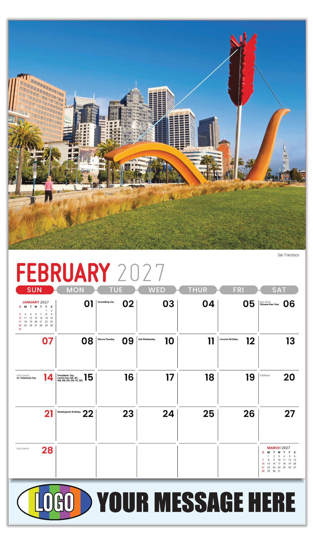 2027 Scenes of California Business Promotional Calendar