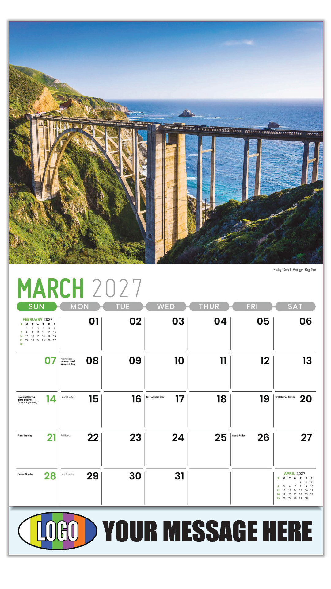 2027 Scenes of California Business Promotional Calendar