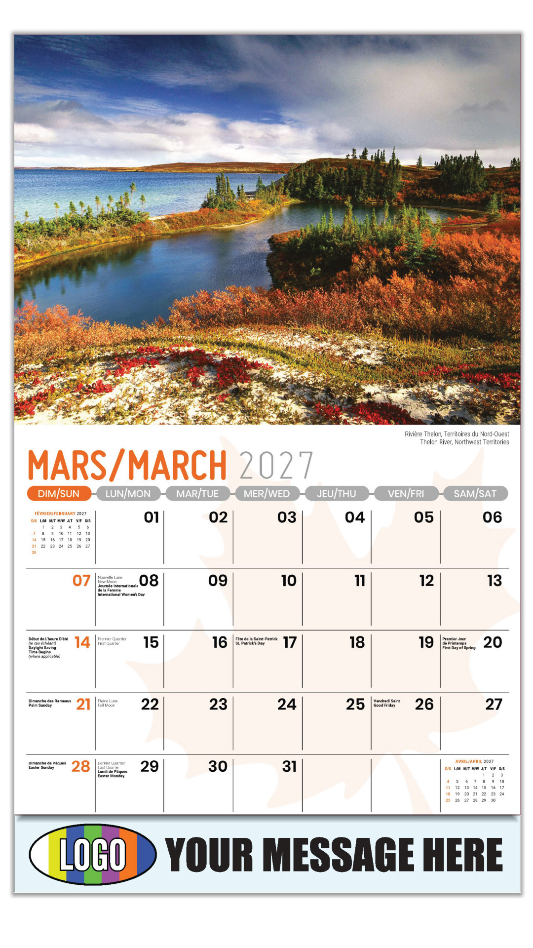 2027 Bilingual Business Promotional Calendar - Scenes of Canada