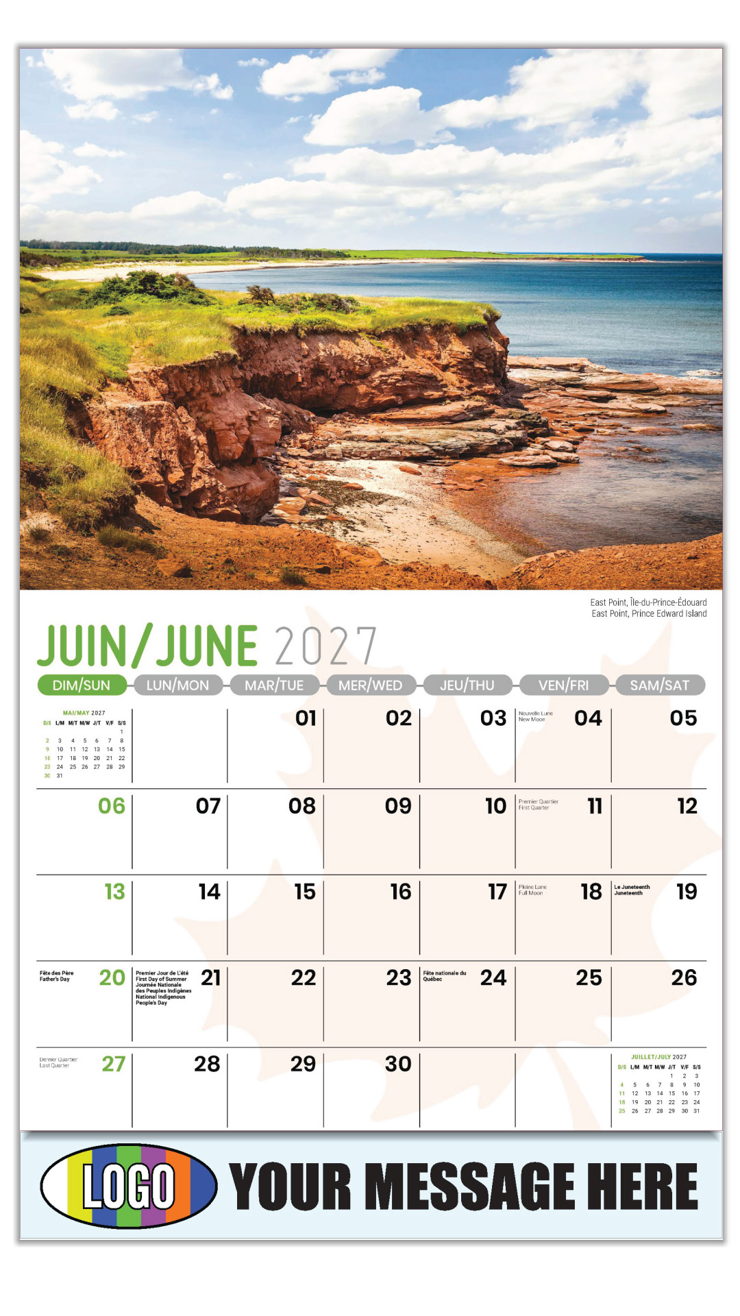 2027 Bilingual Business Promotional Calendar - Scenes of Canada