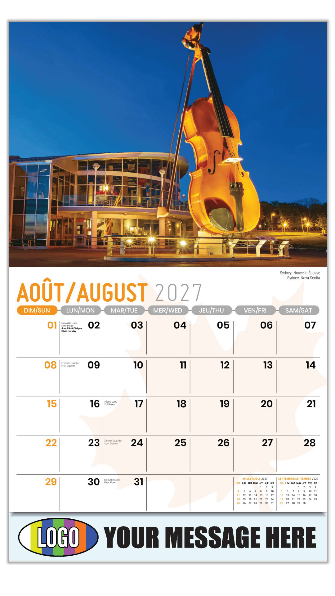 2027 Bilingual Business Promotional Calendar - Scenes of Canada