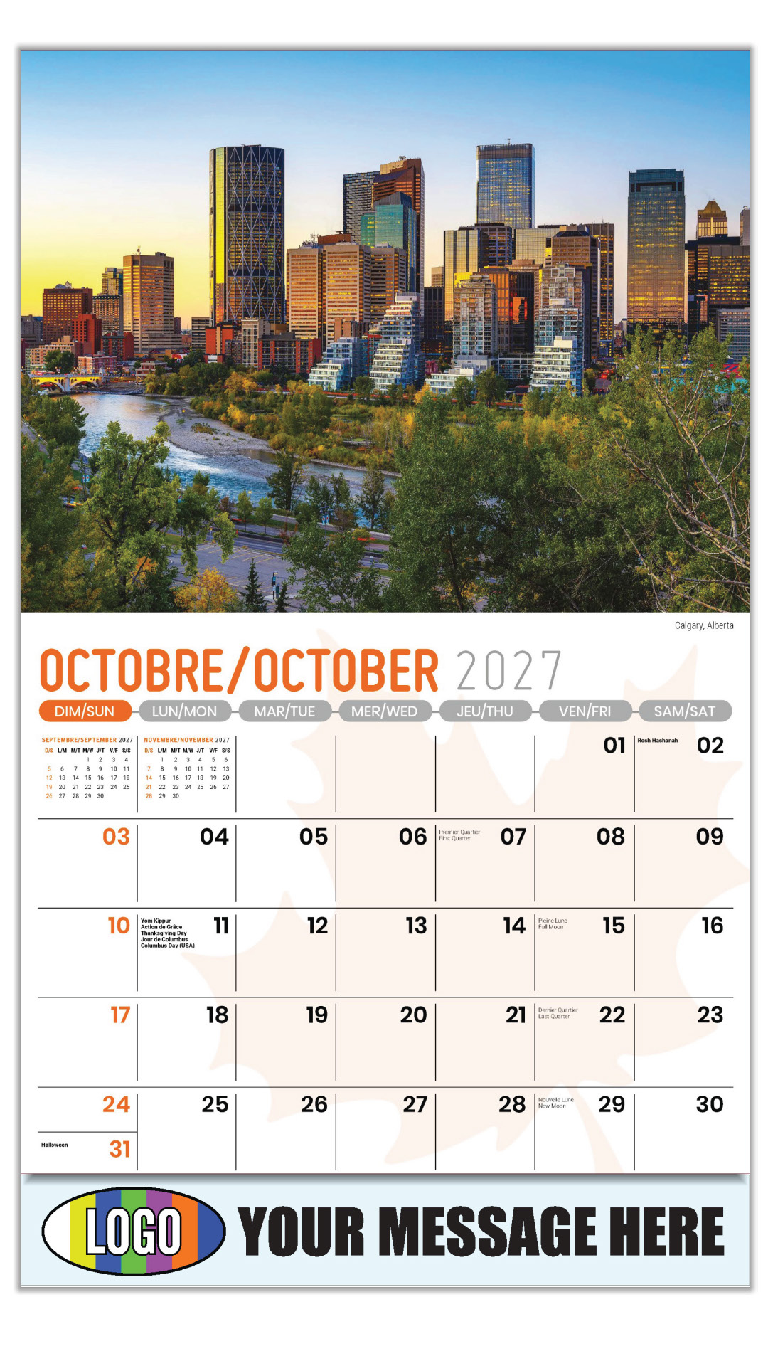 2027 Bilingual Business Promotional Calendar - Scenes of Canada