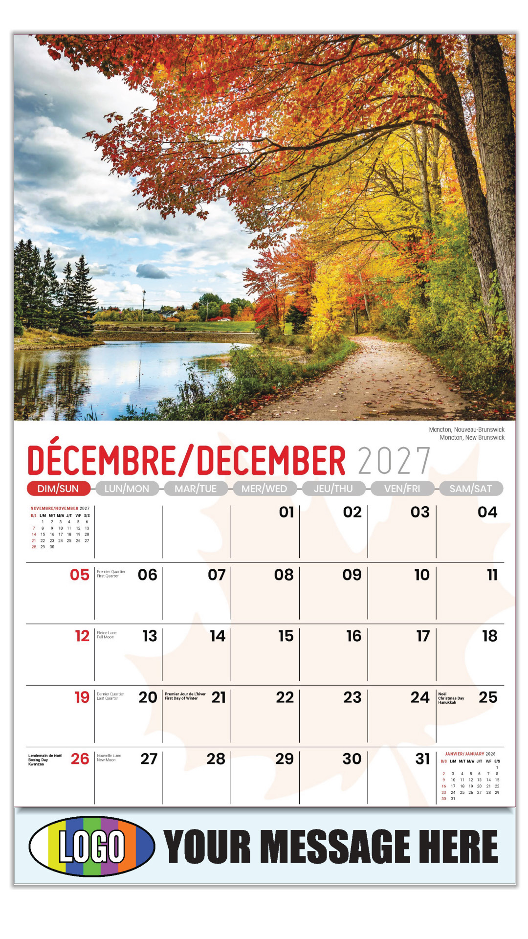 2027 Bilingual Business Promotional Calendar - Scenes of Canada