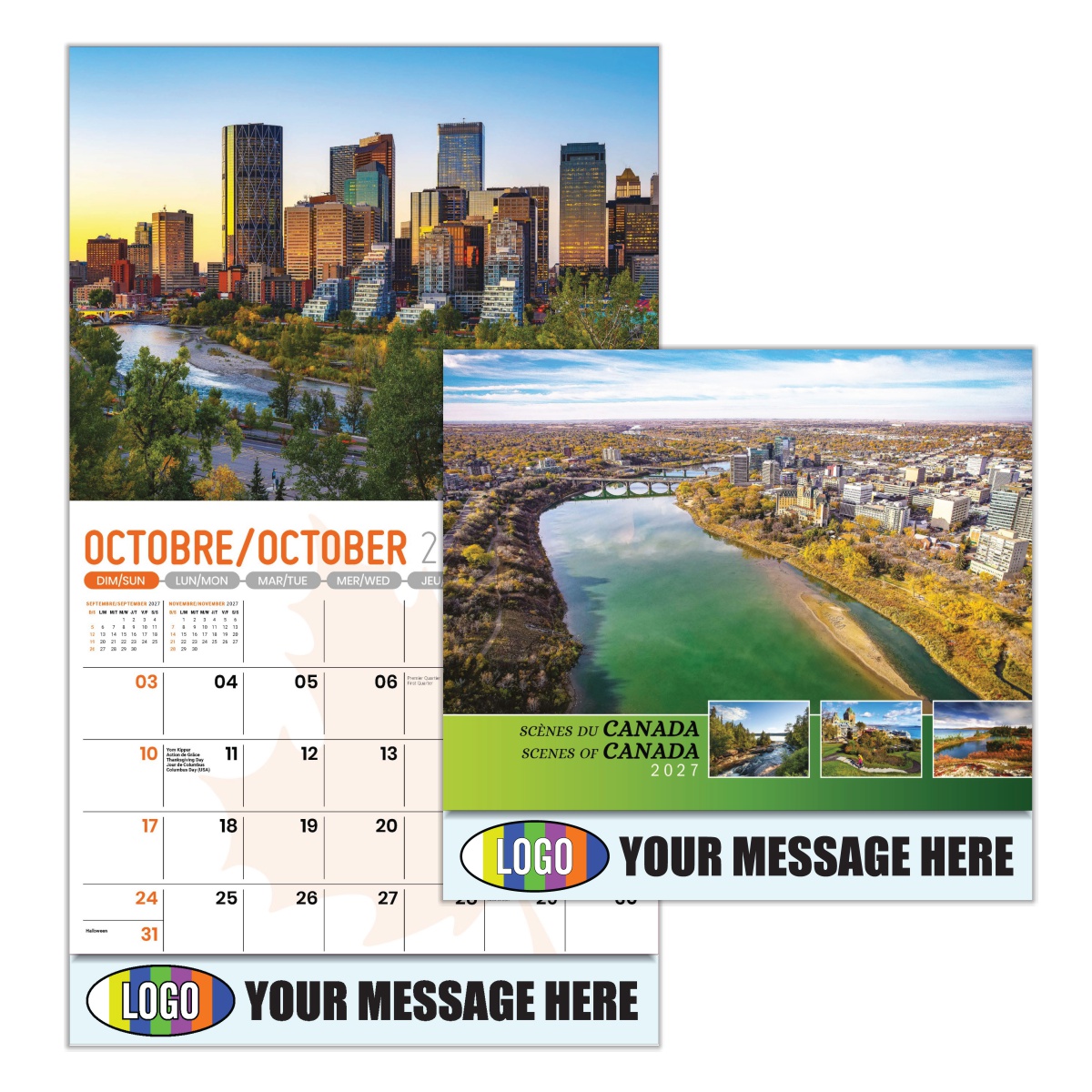 2027 Bilingual Business Promotional Calendar - Scenes of Canada