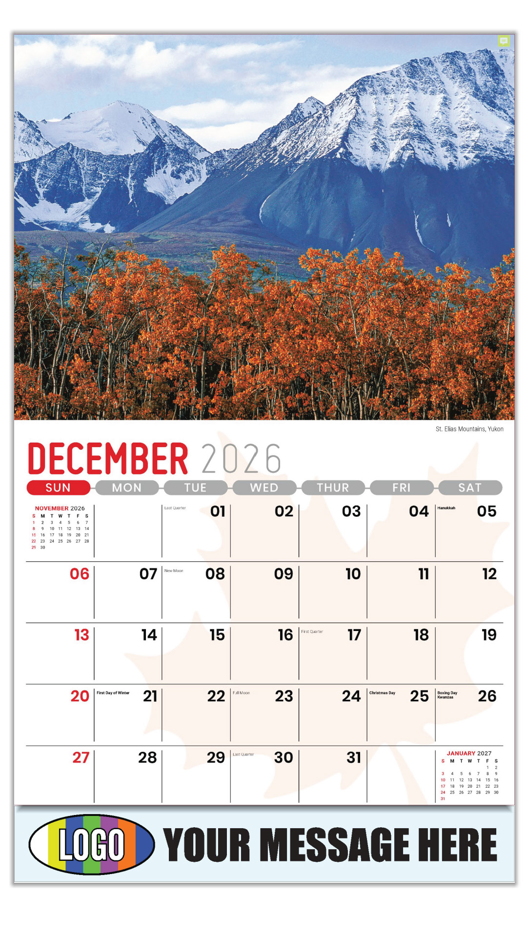 2027 Scenes of Canada Business Promotional Calendar