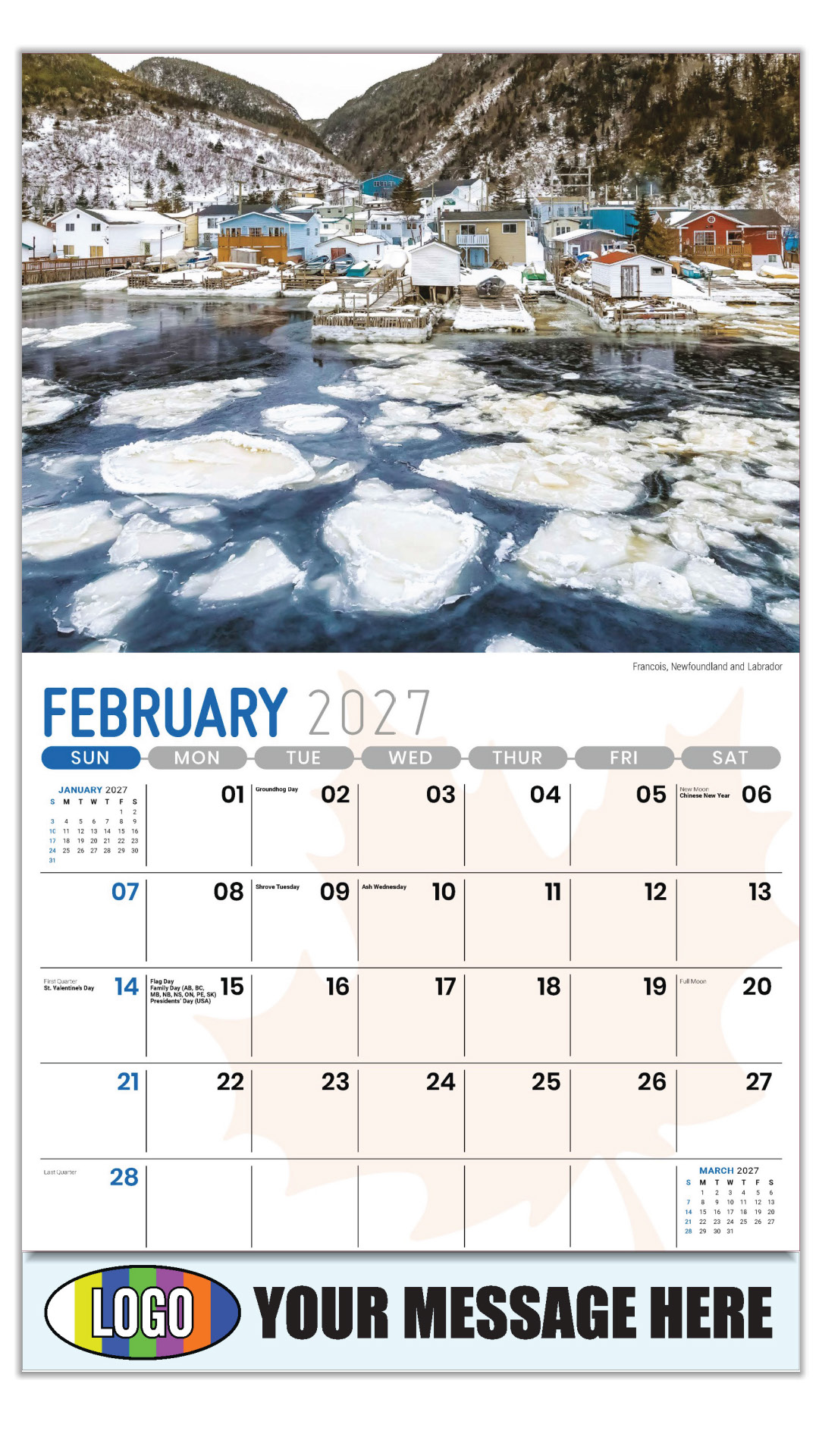 2027 Scenes of Canada Business Promotional Calendar
