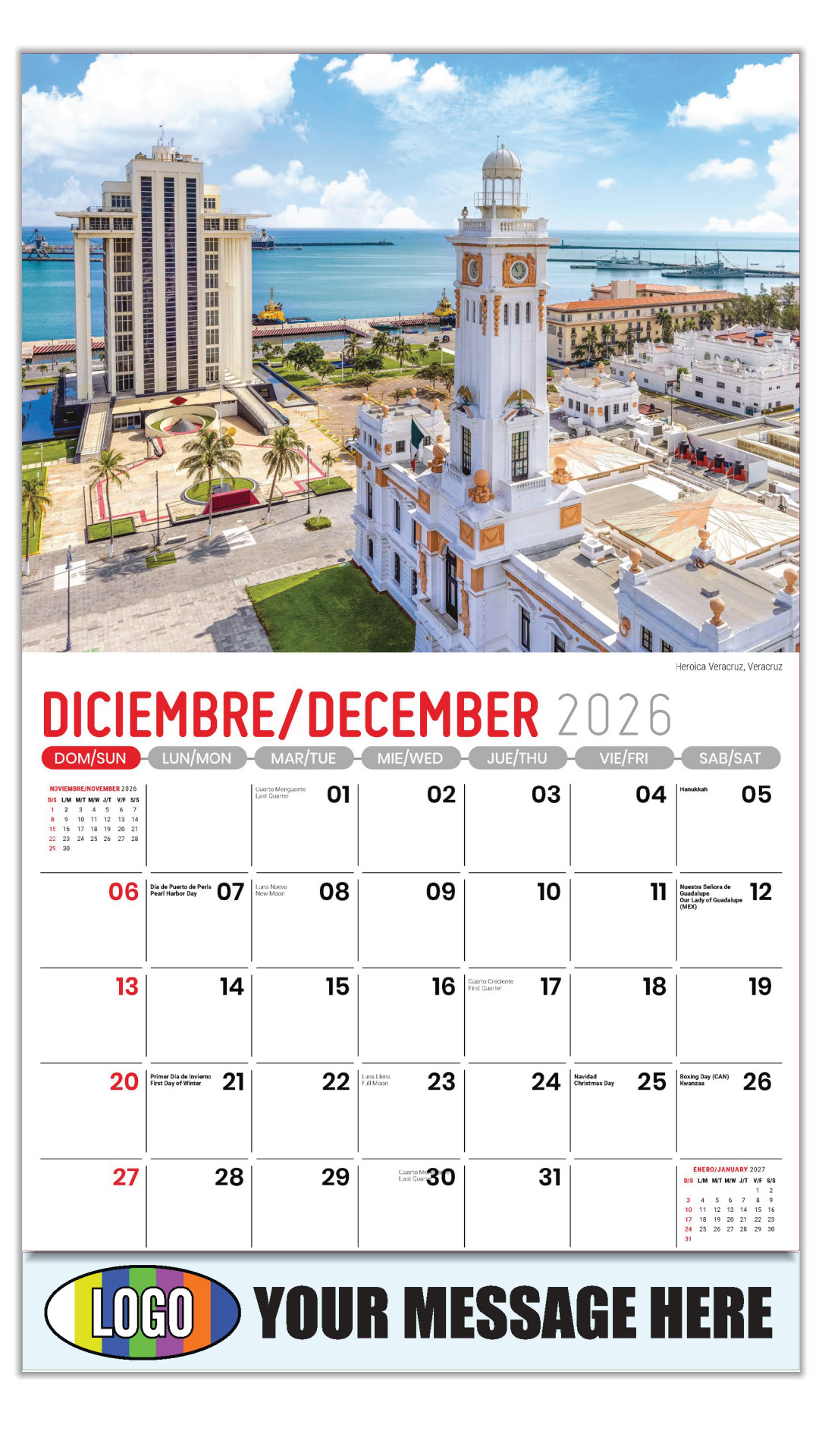 2027 Scenes of Mexico Bilingual Business Promotional Calendar
