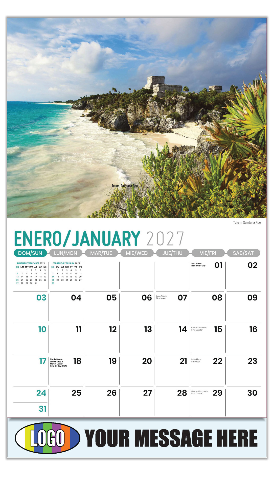 2027 Scenes of Mexico Bilingual Business Promotional Calendar
