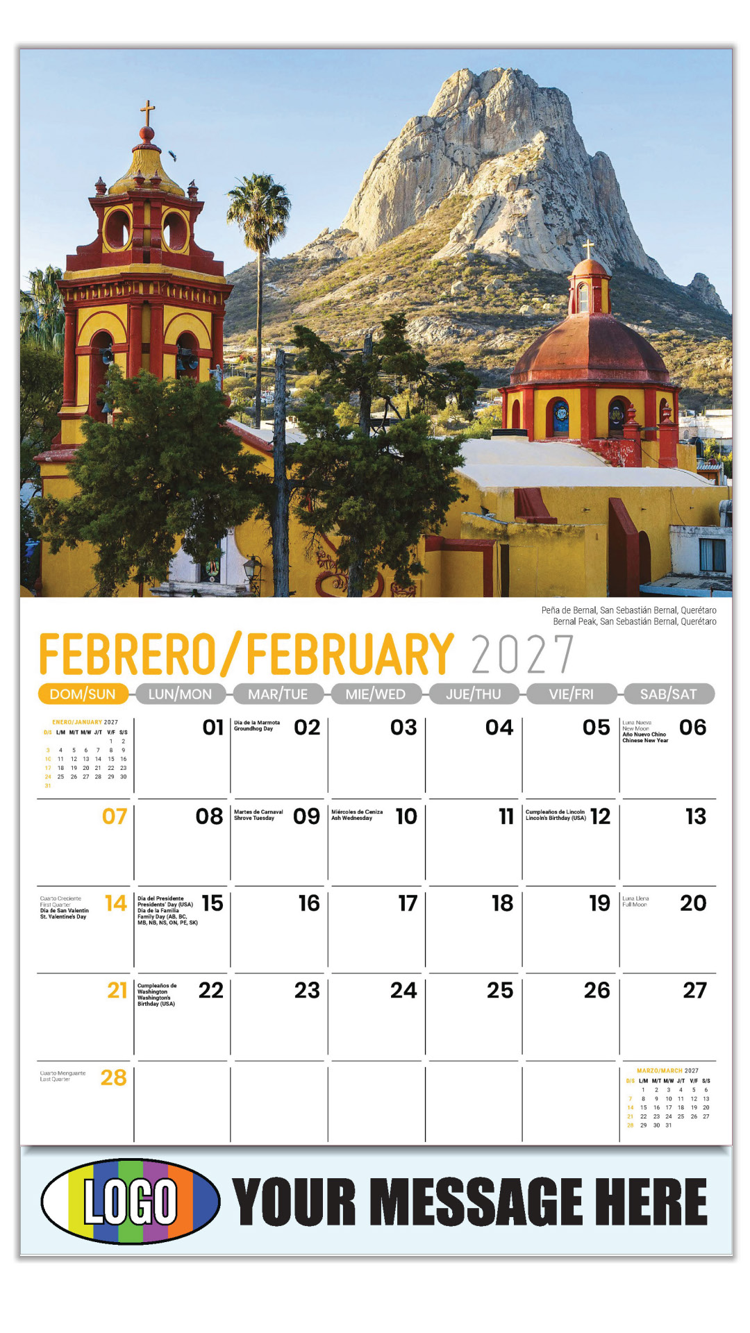 2027 Scenes of Mexico Bilingual Business Promotional Calendar