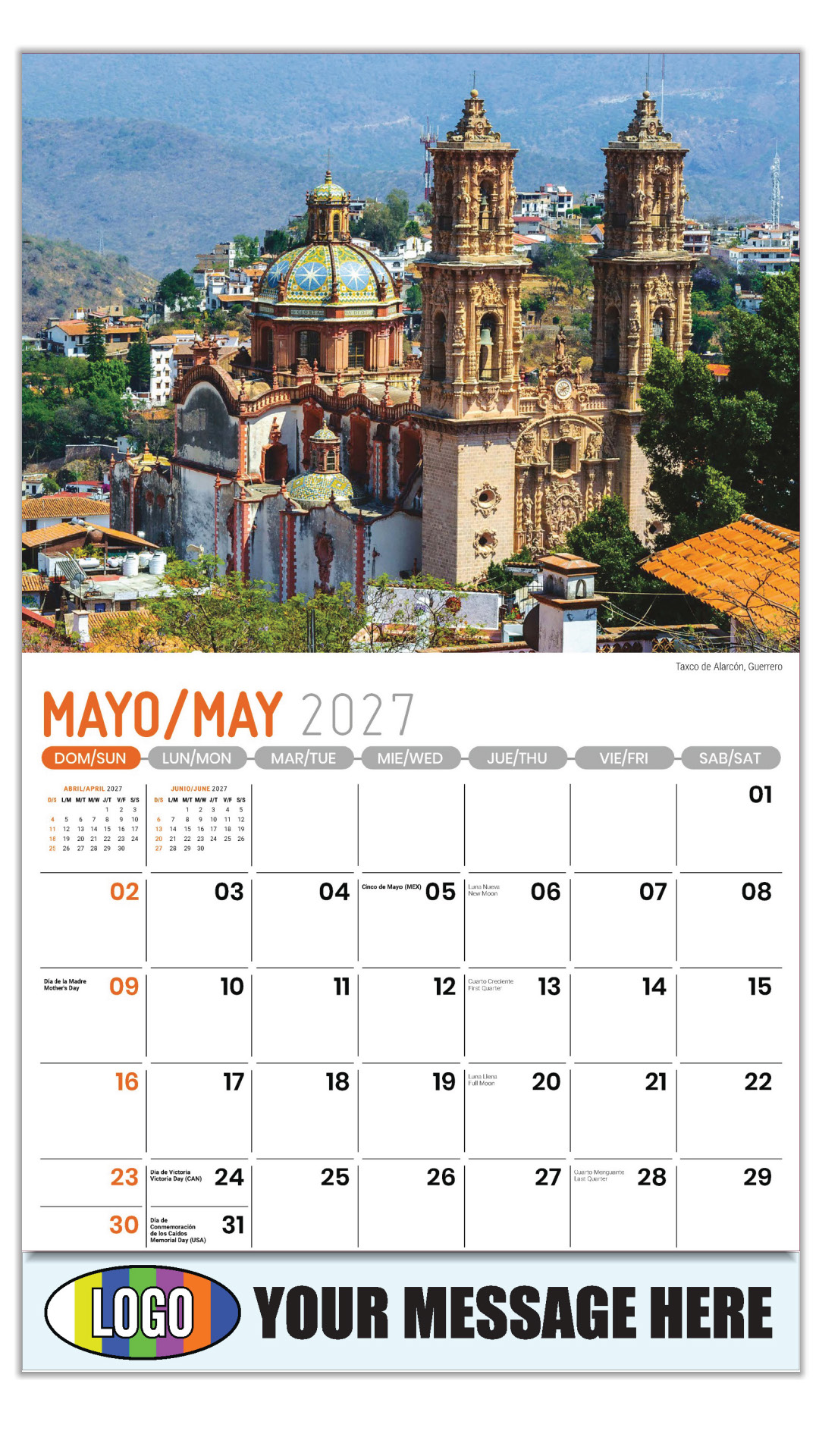 2027 Scenes of Mexico Bilingual Business Promotional Calendar